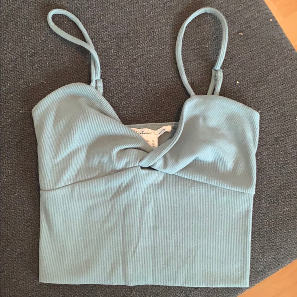 2 for $20 dusty blue crop top